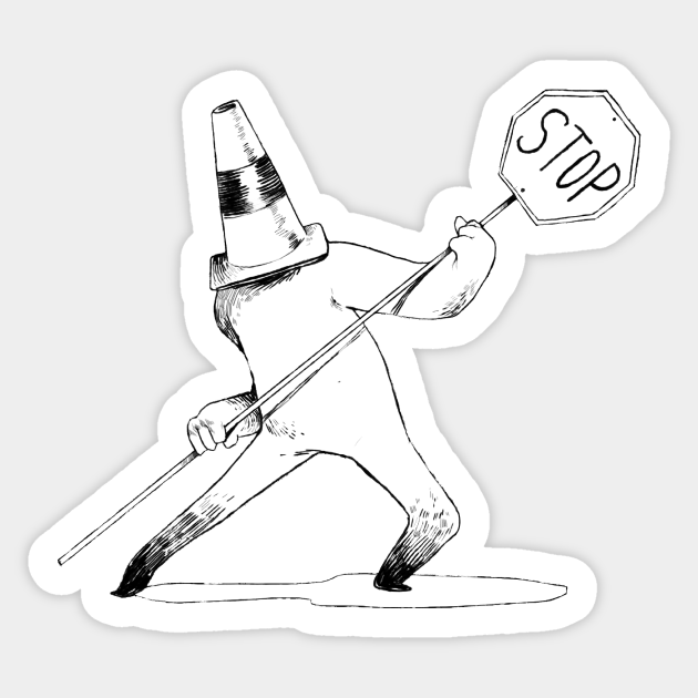 TRAFFIC BOSS Cone Sticker TeePublic
